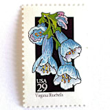 "Virginia Bluebells Postage Stamps | American Wildflower Series | Blue Flower | Botanical | Vintage Unused USPS Postage 29c | Pack of 10" - Postage Stamps in blue by Heritage Post House
