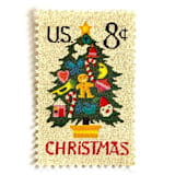""Needlepoint Christmas Tree" Postage Stamps | Contemporary Christmas Series | Unused USPS Postage 8c | Pack of 20" - Postage Stamps in beige by Heritage Post House