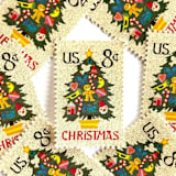 ""Needlepoint Christmas Tree" Postage Stamps | Contemporary Christmas Series | Unused USPS Postage 8c | Pack of 20" - Postage Stamps in beige by Heritage Post House