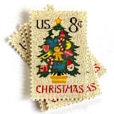 ""Needlepoint Christmas Tree" Postage Stamps | Contemporary Christmas Series | Unused USPS Postage 8c | Pack of 20" - Postage Stamps in beige by Heritage Post House