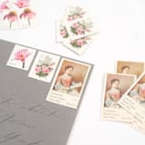 "Lady in the Garden Vintage Postage Set // 5 sets // $1.005  per set" - Postage Stamps in pink by Flourish Fine Writing