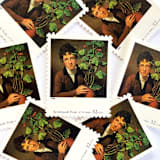 "Rembrandt Peale's "Rubens Peale with a Geranium" Postage Stamps | Four Centuries of American Art Series | Vintage Unused USPS Postage 32c | Pack of 10" - Postage Stamps in brown by Jennifer Kramer