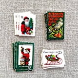 "Christmas Green Vintage Postage, 10 Sets" - Postage Stamps in green by Jennifer Kramer