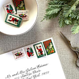 "Christmas Green Vintage Postage, 10 Sets" - Postage Stamps in green by Jennifer Kramer