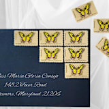 "Butterfly: Swallowtail | Vintage Stamp, 13 cents, 1977 | 5 each" - Postage Stamps in gold by The Silver Stamps