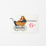 "6 Cent Christmas Doll Carriage Postage Stamps // Set of 10 // UNUSED Vintage Stamps" - Postage Stamps in red by Flourish Fine Writing