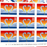 "Love Swans Postage Stamps | Love Series | Swan Couple | Heart | Wedding Stamps | Valentine | Vintage Unused USPS Postage 55c | Pack of 10" - Postage Stamps in orange by Heritage Post House