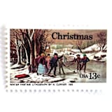 ""Currier's Winter Pastime" Postage Stamps | Contemporary Christmas Series | Unused USPS Postage 13c | Pack of 20" - Postage Stamps in multicolor by Heritage Post House