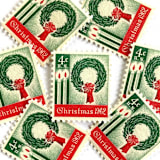 ""Christmas Wreath and Candles" Postage Stamps | Contemporary Christmas Series | Unused USPS Postage 4c | Pack of 20" - Postage Stamps in green by Heritage Post House