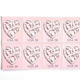 "Pink Wedding Hearts Postage Stamps | Wedding Series | Vintage Unused USPS Postage 58c | Pack of 10" - Postage Stamps in pink by Heritage Post House