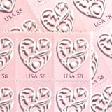 "Pink Wedding Hearts Postage Stamps | Wedding Series | Vintage Unused USPS Postage 58c | Pack of 10" - Postage Stamps in pink by Heritage Post House