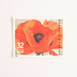 "32 Cent Georgia O'Keeffe Orange Poppy Postage Stamps" - Postage Stamps in orange by Flourish Fine Writing