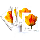"Tulip Postage Stamps | Beautiful Blooms Series | Yellow Flowers | Vintage Unused USPS Postage 41c | Pack of 10" - Postage Stamps in yellow by Heritage Post House