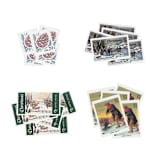 "Winter Pastimes Vintage Postage Set // Set of 5 // Ice Skating // Ice Fishing // Nature // UNUSED" - Postage Stamps in green by Flourish Fine Writing