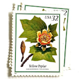 "Yellow Poplar Postage Stamps | Flowering Trees | Indiana and Tennessee State Tree | Wedding Stamp | Vintage Unused USPS Postage 32c | Pack of 10" - Postage Stamps in green by Heritage Post House