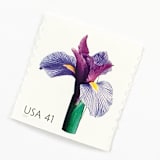 "41 Cent Purple Iris Flower Postage Stamps // Set of 5 // UNUSED" - Postage Stamps in purple by Flourish Fine Writing