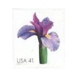 "41 Cent Purple Iris Flower Postage Stamps // Set of 5 // UNUSED" - Postage Stamps in purple by Flourish Fine Writing