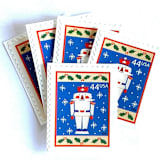 "Winter Holidays “Toy Soldier” Postage Stamps | Contemporary Christmas Series | Vintage Unused USPS Postage 44c | Pack of 10" - Postage Stamps in blue by Jennifer Kramer