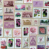 "78 cents . Pink Vintage Postage Stamp Variety Pack . Set of 5" - Postage Stamps in pink by Kristen Melchor