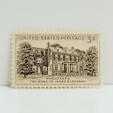 "Vintage Unused Stamps - Wheatland Buchanan, 3 cent - Set of 5" - Postage Stamps in beige by Tablo Post