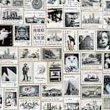"$1.07 . Black Vintage Postage Stamp Variety Pack . Set of 5" - Postage Stamps in black by Kristen Melchor