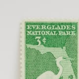 "Vintage Unused Stamps - Everglades National Park,  3 cent - Set of 5" - Postage Stamps in green by Tablo Post