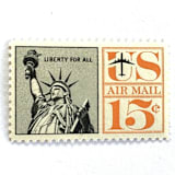 ""Statue of Liberty" Air Mail Postage Stamps | Unused USPS Postage 15c | Pack of 10" - Postage Stamps in orange by Heritage Post House