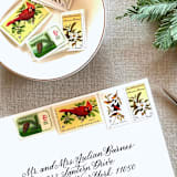 "Gold Botanical Holiday Vintage Postage, 10 Sets" - Postage Stamps in gold by Jennifer Kramer