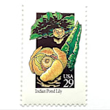 "Indian Pond Lily Postage Stamps | American Wildflower Series | Yellow Flower | Botanical | Vintage Unused USPS Postage 29c | Pack of 10" - Postage Stamps in yellow by Heritage Post House