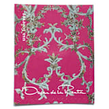 "Oscar de la Renta Pink Fabric Postage Stamps | Metallic Floral Design | ODLR | Fashion Designer | Wedding Stamps | Unused USPS Forever Stamp | Pack of 5" - Postage Stamps in pink by Heritage Post House