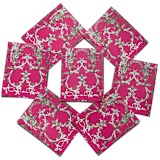 "Oscar de la Renta Pink Fabric Postage Stamps | Metallic Floral Design | ODLR | Fashion Designer | Wedding Stamps | Unused USPS Forever Stamp | Pack of 5" - Postage Stamps in pink by Heritage Post House