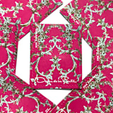 "Oscar de la Renta Pink Fabric Postage Stamps | Metallic Floral Design | ODLR | Fashion Designer | Wedding Stamps | Unused USPS Forever Stamp | Pack of 5" - Postage Stamps in pink by Heritage Post House