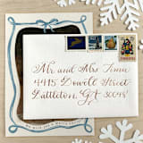 "78 cents . Partridge in a Pear Tree Vintage Postage Stamps . Set of 5" - Postage Stamps in blue by Kristen Melchor