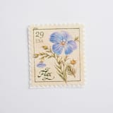 "29 Cent Flax Herb Postage Stamps // Set of 5 // UNUSED Vintage postage" - Postage Stamps in blue by Flourish Fine Writing