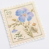 "29 Cent Flax Herb Postage Stamps // Set of 5 // UNUSED Vintage postage" - Postage Stamps in blue by Flourish Fine Writing