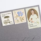 "29 Cent Flax Herb Postage Stamps // Set of 5 // UNUSED Vintage postage" - Postage Stamps in blue by Flourish Fine Writing
