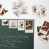 "Neutral and Brown Birds and Ships Postage Set // $1.08 // Set of 5 // 2 ounce envelope" - Postage Stamps in brown by Flourish Fine Writing