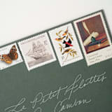 "Neutral and Brown Birds and Ships Postage Set // $1.08 // Set of 5 // 2 ounce envelope" - Postage Stamps in brown by Flourish Fine Writing