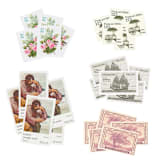 "Blush and Neutral Vintage Postage Set // Set of 5 // 82.5 Cents in postage" - Postage Stamps in pink by Flourish Fine Writing