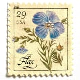 "Flax Flower Postage Stamps | Herbs Series | Botanical | Wedding Stamps | Vintage Unused USPS Postage 29c | Pack of 10" - Postage Stamps in blue by Heritage Post House