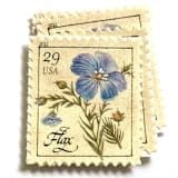 "Flax Flower Postage Stamps | Herbs Series | Botanical | Wedding Stamps | Vintage Unused USPS Postage 29c | Pack of 10" - Postage Stamps in blue by Heritage Post House