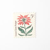 "5 Cent Christmas Poinsettia Postage Stamps // Set of 10 // UNUSED Vintage Stamps" - Postage Stamps in red by Flourish Fine Writing