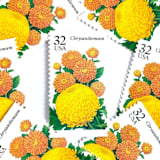 "Chrysanthemum Postage Stamps | Fall Garden Flowers | Garden Flowers Series | Botanical | Wedding Stamps | Vintage Unused USPS Postage 32c | Pack of 10" - Postage Stamps in orange by Heritage Post House