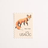"13 Cent Red Fox Stamps // Set of 10 // UNUSED Vintage Stamps" - Postage Stamps in gold by Flourish Fine Writing