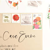 "Fall Botanical and Pushcart Vintage Postage Set // Set of 5 // $1.195 in postage per set" - Postage Stamps in orange by Flourish Fine Writing