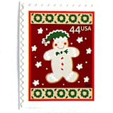"Winter Holidays “Gingerbread Man” Postage Stamps | Contemporary Christmas Series | Vintage Unused USPS Postage 44c | Pack of 10" - Postage Stamps in red by Jennifer Kramer