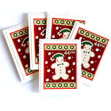 "Winter Holidays “Gingerbread Man” Postage Stamps | Contemporary Christmas Series | Vintage Unused USPS Postage 44c | Pack of 10" - Postage Stamps in red by Jennifer Kramer