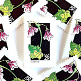 "Twinflower Postage Stamps | American Wildflower Series | Purple Flower | Botanical | Vintage Unused USPS Postage 29c | Pack of 10" - Postage Stamps in purple by Heritage Post House