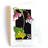 "Twinflower Postage Stamps | American Wildflower Series | Purple Flower | Botanical | Vintage Unused USPS Postage 29c | Pack of 10" - Postage Stamps in purple by Heritage Post House