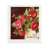 "Red Camellia Forever Stamps // Set of 10" - Postage Stamps in red by Flourish Fine Writing